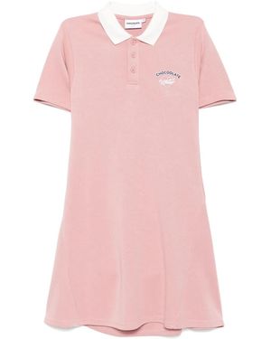 Chocoolate Logo-Embroidered Dress - Pink