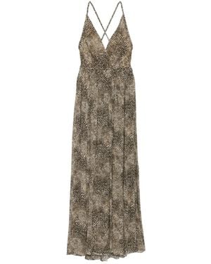 Elie Saab Animalier-Print Dress - Natural