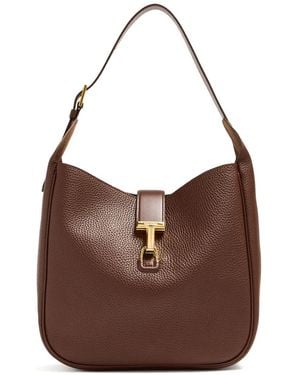 Tom Ford ロゴバックル ハンドバッグ - ブラウン