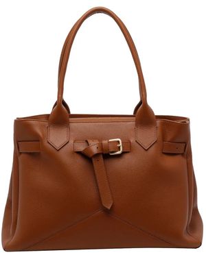 Ballantyne Medium Kate 993 Buckled Shoulder Bag - Brown