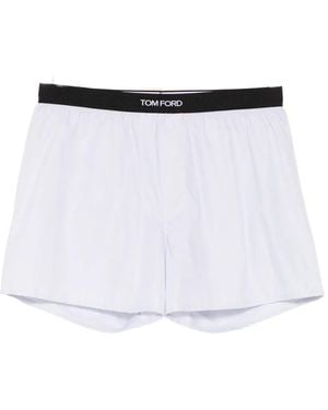 Tom Ford Logo-Waistband Boxer - White