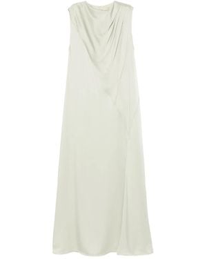 Jil Sander Robe Plissée À Design Sans Manches - Blanc