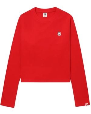 A Bathing Ape Long-Sleeved Graphic Top - Red