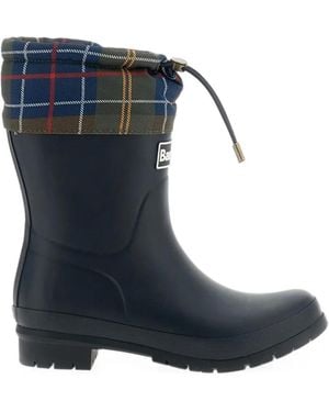 Barbour Mowbray Tartan-Cuff Boots - Blue