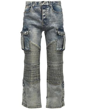 BREATH Panelled Cargo Jeans - Grey