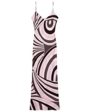 PUCCI Printed Silk Long Dress - White