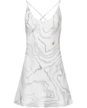 Mia Peculiar Pattern Mini Dress - White