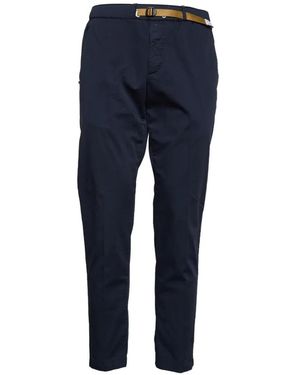 White Sand Drawstring Long Trousers - Azul