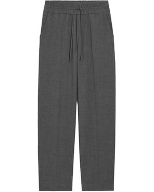 Ami Paris Elasticated-Waist Wool Pants - Gray