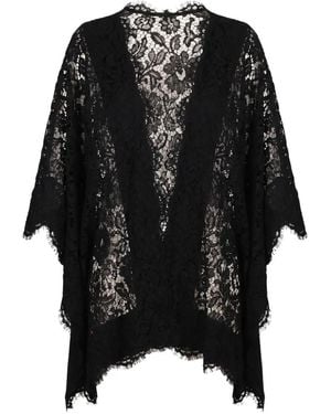 Valentino Garavani Lace Fringed Cape - Black