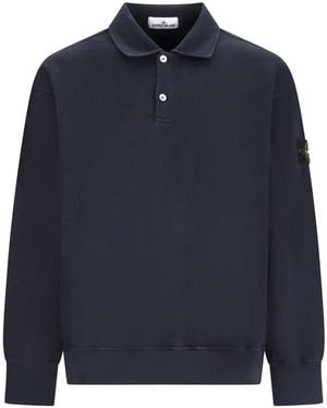 Stone Island 6100054 Tubular Cotton Fleece Sweatshirt - Blue
