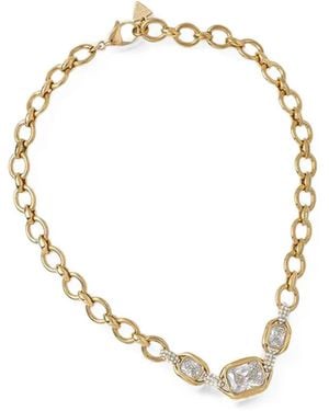 Guess Radiosa Crystal-Embellished Cable-Link Necklace - Metallic