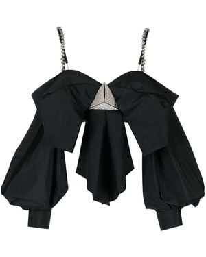 Area Oversized Bow-Detail Top - Black