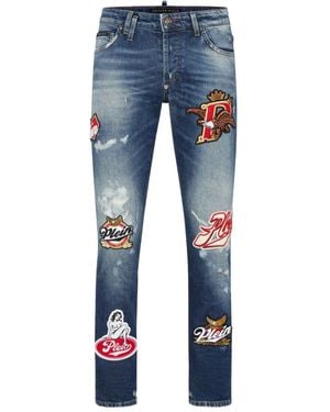 Philipp Plein Jean Skinny À Détails Brodés - Bleu