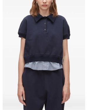 3.1 Phillip Lim Striped Panelled Polo Top - Blue