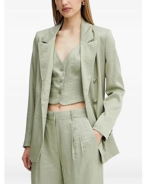 Guess Double-Breasted Satin Blazer - Green