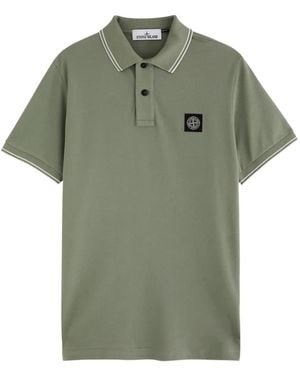 Stone Island Piqué Trim Polo Shirt - Green
