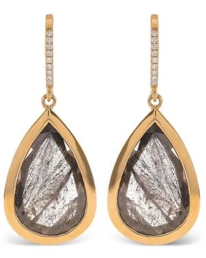 with love Boucles D'Oreilles Pendantes Serties De Diamants - White