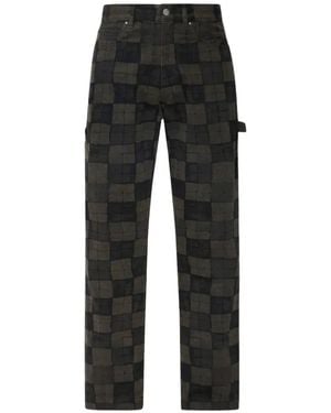 Amiri Chateau Crest Carpenter Chequered Jeans - Black