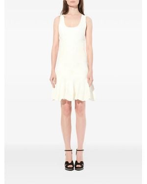 McQueen Shell-Embroidered Mini Dress - White