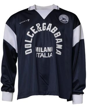 Dolce & Gabbana Polo-Collar Sweatshirt - Blue