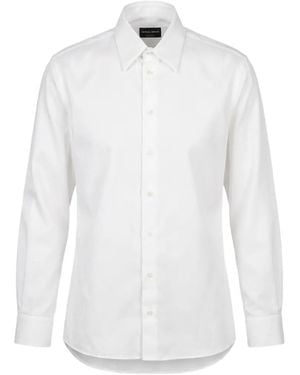 Giorgio Armani Chemise Texturée À Manches Longues - White