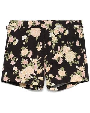 Tom Ford Badeshorts mit Blumen-Print - Schwarz