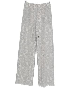 Ermanno Scervino Floral-Lace Trousers - Grey