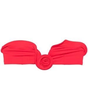 Magda Butrym Top de bikini con aplique de rosa - Rojo