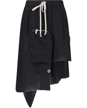 Rick Owens Pocket asymmetrical skirt - Negro