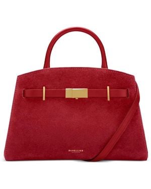 DeMellier Small The Hudson Suede Tote Bag - Red