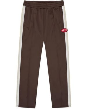 ICECREAM Side-Stripe Logo-Patch Track Pants - Brown