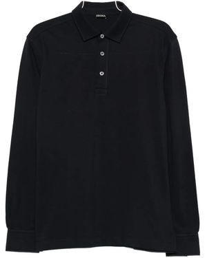 ZEGNA Long-sleeve polo shirt - Schwarz