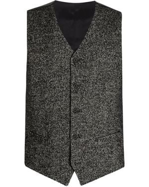 Dolce & Gabbana Herringbone Sleeveless Waistcoat - Grey
