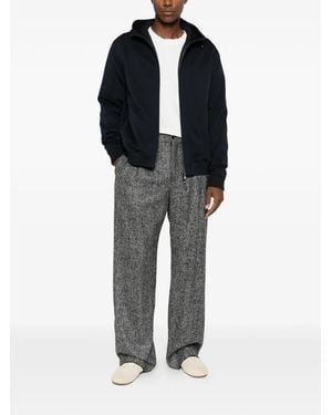 Emporio Armani Pleated Pinstripe-Pattern Trousers - Black