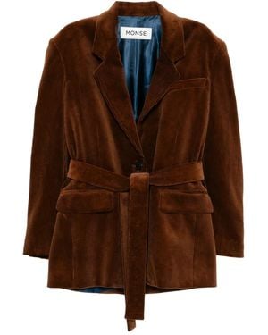 Monse Deconstructed-Lapel Blazer - Brown