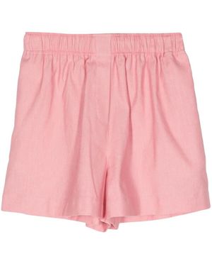 Elie Saab Gabardine-Weave High-Waisted Shorts - Pink