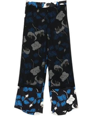 Undercover Pantalones Con Estampado Floral - Azul