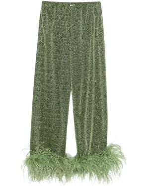 Oséree Lumiere Plumage Straight Pants - Green