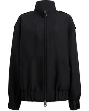 KHAITE Sigi Zip High-Neck Bomber Jacket - Black