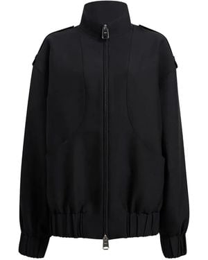 KHAITE Sigi Zip High-Neck Bomber Jacket - Black