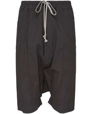 Rick Owens Dropped-Crotch Drawstring Shorts - Black
