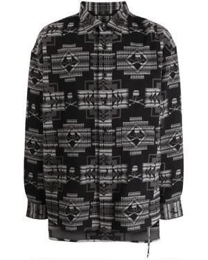 MASTERMIND WORLD Chimayo Jacquard Cotton Shirt - Black