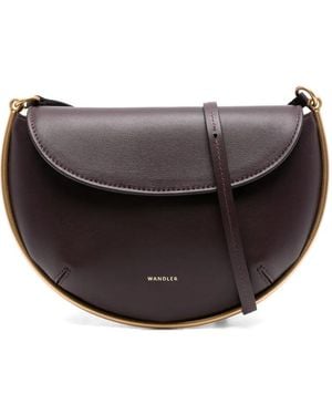 Wandler Mini Kate Crescent-Frame Calf Leather Bag - Black