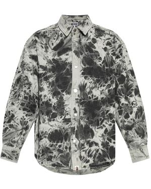 A Bathing Ape Overhemd Met Tie-Dye Print - Grijs