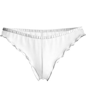Maison Close Panorama Ruffled Tanga Briefs - White