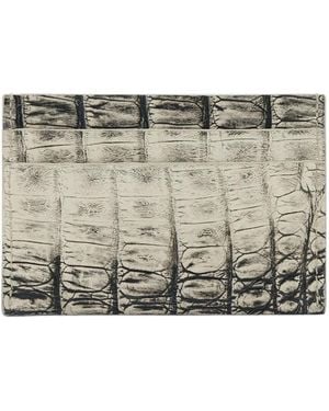 Kwanpen Crocodile-Effect Leather Cardholder - Grey
