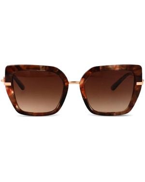 Dolce & Gabbana Zonnebril Met Schildpadschild-Design - Bruin