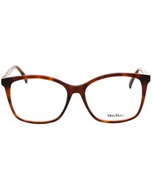 Max Mara Rectangle-Frame Glasses - Brown