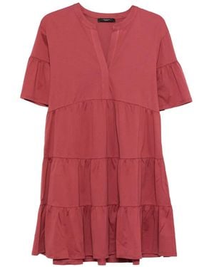 Weekend by Maxmara Wkdsaggina Ruffled V-Neck Mini Dress - Red